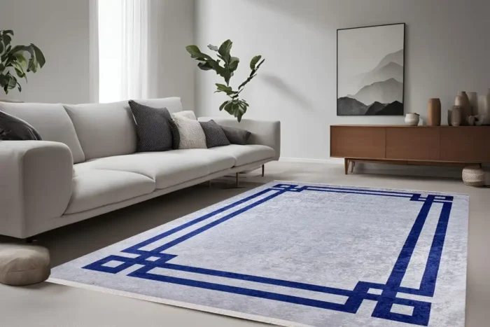 Geometric Elegance Washable Rug - Image 2