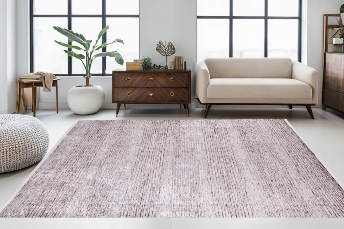 Linear Elegance Washable Rug - Image 2