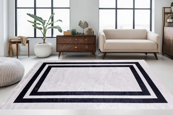 Monochrome Balance Washable Rug - Image 2