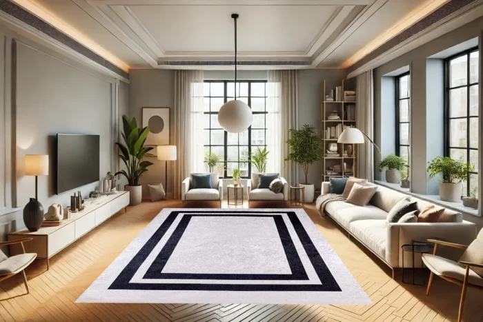 Monochrome Balance Washable Rug - Image 3