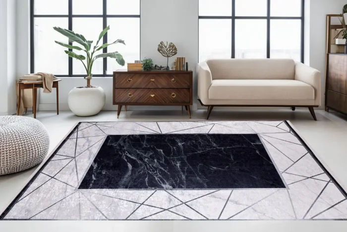 Marbles Geometry Washable Rug - Image 2