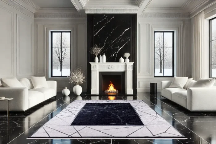 Marbles Geometry Washable Rug - Image 4