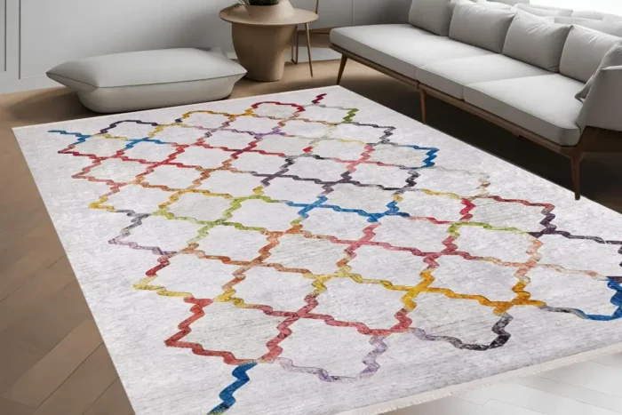 Vibrant Mosaic Washable Rug - Image 4