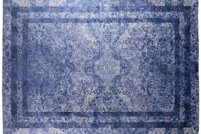 Elegant Blue Persian-Style Washable Rug - Image 4