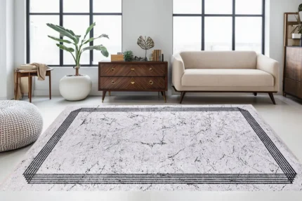Marble Frame Washable Rug Marble Frame Washable Rug