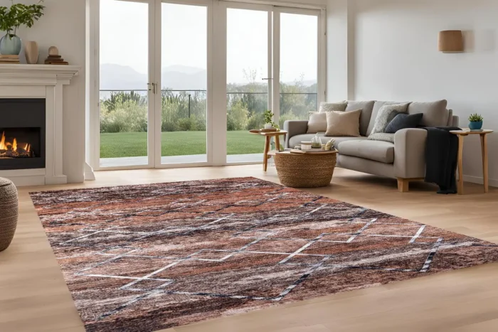 Rustic Trellis Washable Rug - Image 2