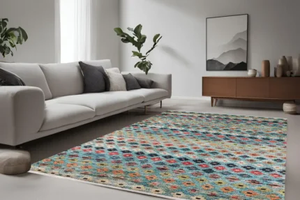 Colorful Bohemian Diamond Washable Rug Colorful Bohemian Diamond Washable Rug