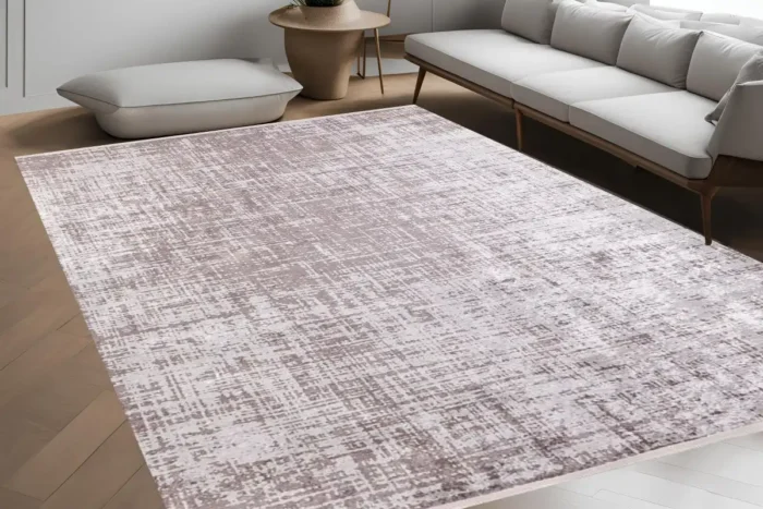 Contemporary Neutral Textured Washable Rug - Image 4