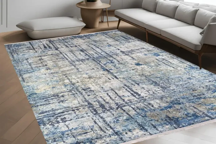 Modern Abstract Plaid Washable Rug - Image 4