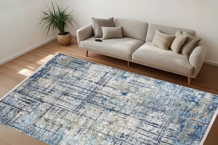 Modern Abstract Plaid Washable Rug - Image 3