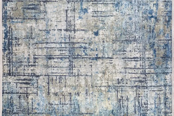 Modern Abstract Plaid Washable Rug - Image 1