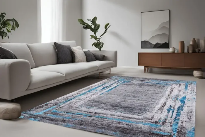 Modern Abstract Gradient Washable Rug - Image 2