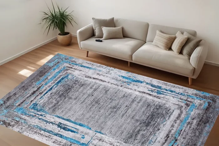Modern Abstract Gradient Washable Rug - Image 3