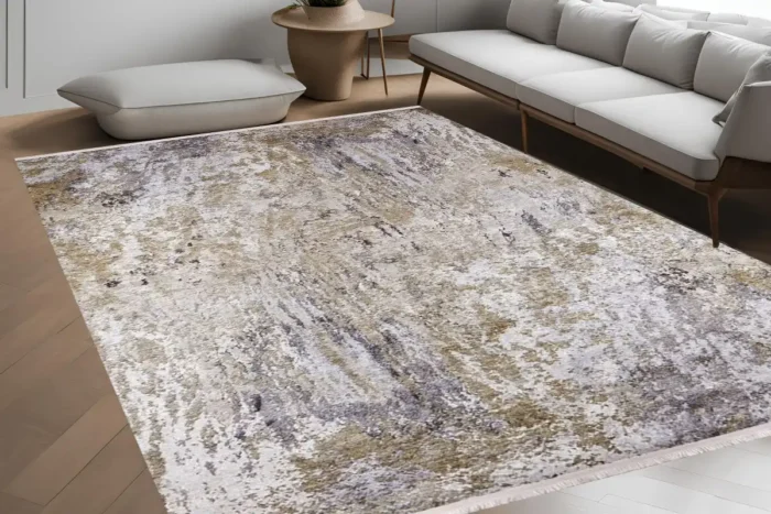 Abstract Earth-Tone Area Washable Rug - Image 4