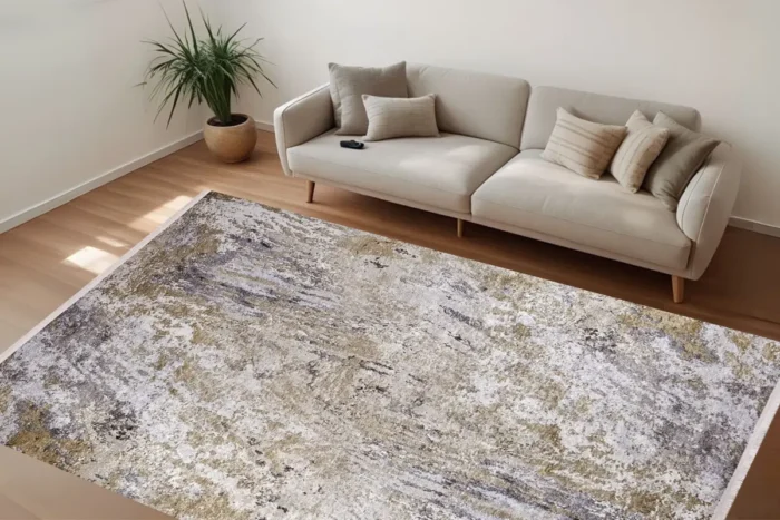 Abstract Earth-Tone Area Washable Rug - Image 3