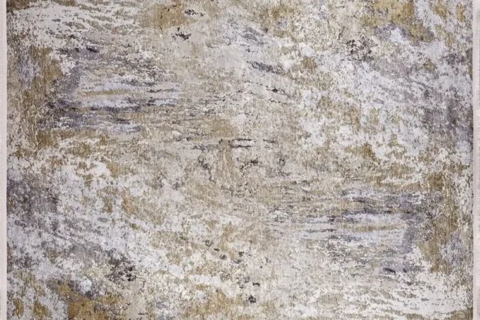 Abstract Earth-Tone Area Washable Rug - Image 1