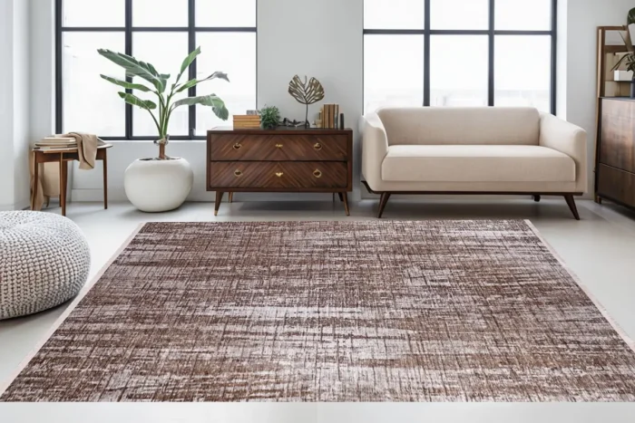 Rustic Harmony Brown Washable Rug - Image 2