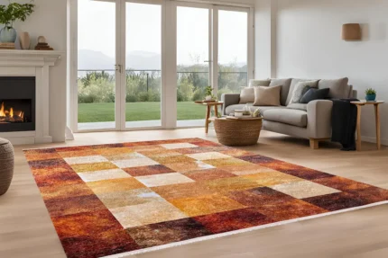 Amber Mosaic Washable Rug Amber Mosaic Washable Rug