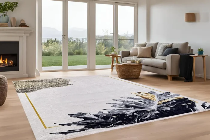 Golden Bloom Washable Rug - Image 2