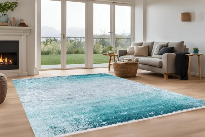 Aqua Serenity Washable Rug - Image 2