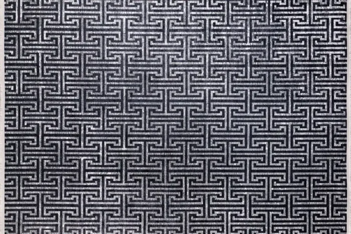 Black Maze Washable Rug - Image 1