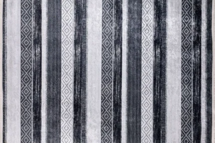 Monochrome Tribal Stripe Washable Rug Monochrome Tribal Stripe Washable Rug