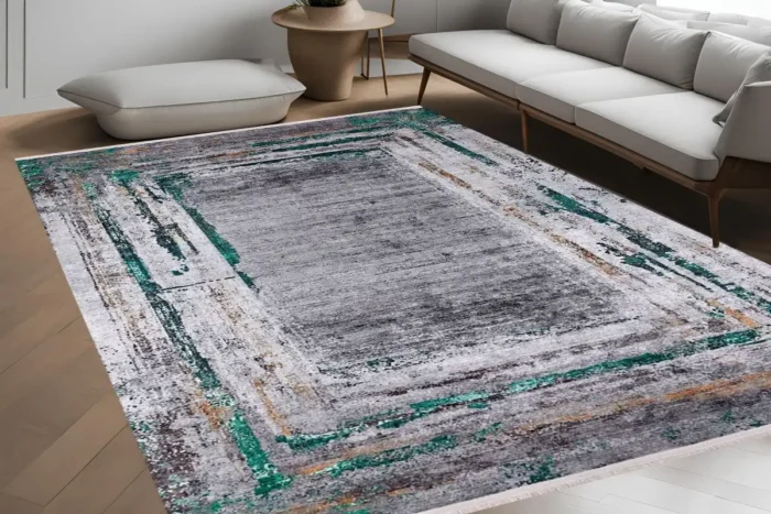Urban Distressed Frame Washable Rug - Image 4