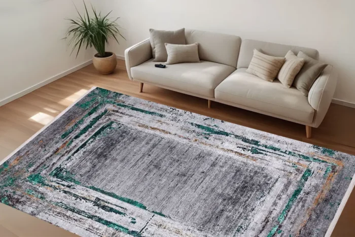 Urban Distressed Frame Washable Rug - Image 3