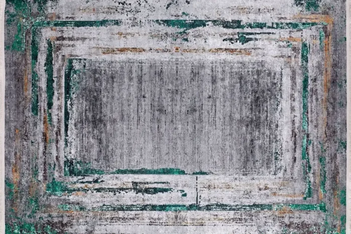 Urban Distressed Frame Washable Rug - Image 1