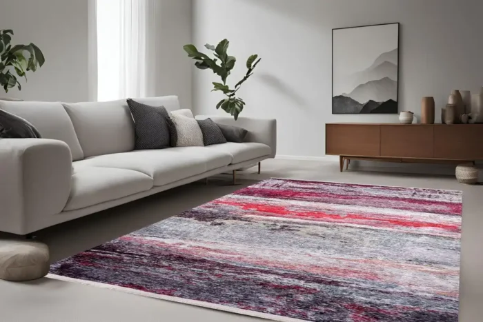 Bold Brushstroke Modern Washable Rug - Image 2