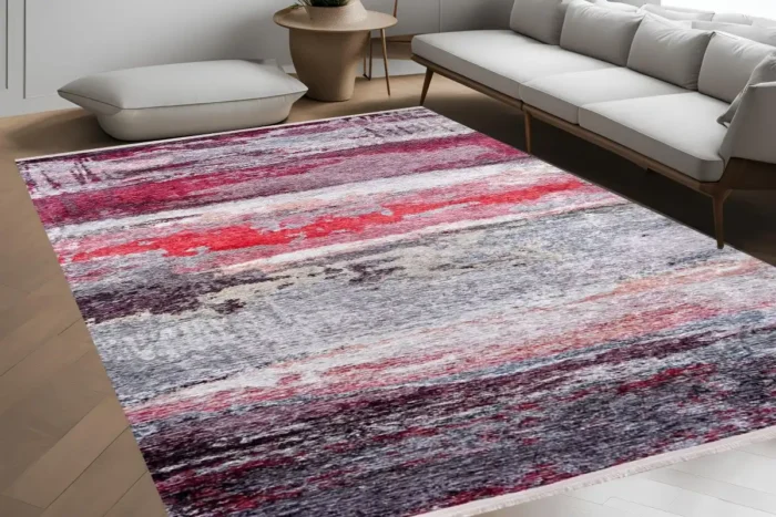 Bold Brushstroke Modern Washable Rug - Image 4