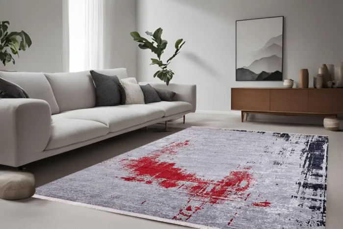 Abstract Modern Art Washable Rug - Image 2