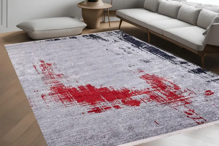 Abstract Modern Art Washable Rug - Image 4