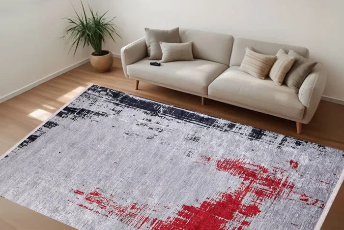 Abstract Modern Art Washable Rug - Image 3