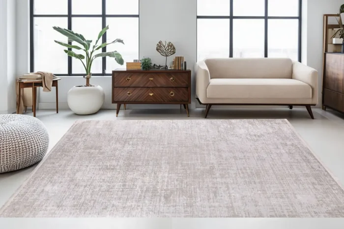 Ivory Elegance Minimalist Washable Rug - Image 2