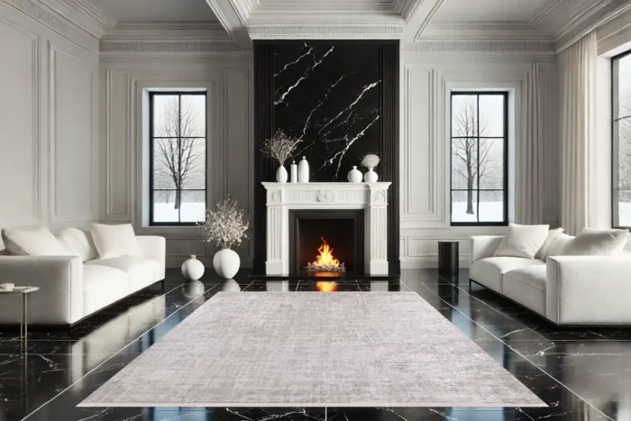 Ivory Elegance Minimalist Washable Rug - Image 3