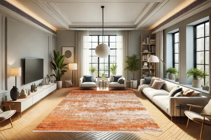 Amber Glow Rustic Washable Rug - Image 4