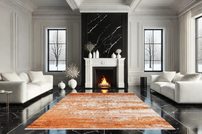 Amber Glow Rustic Washable Rug - Image 3