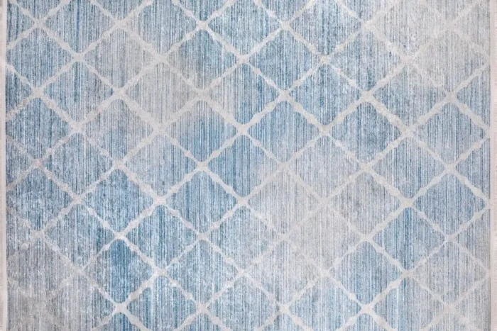 Blue Lattice Charm Washable Rug - Image 1