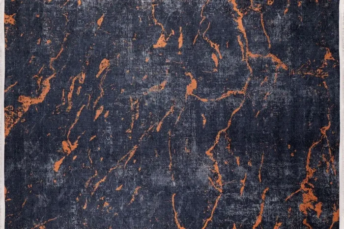 Black Lava Vein Washable Rug - Image 1