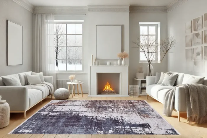 Rustic Abstract Modern Washable Rug - Image 4