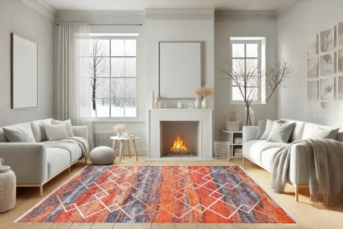 Vibrant Geometric Stripes Washable Rug - Image 4