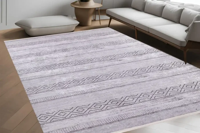 Geometric Stripe Washable Rug - Image 4