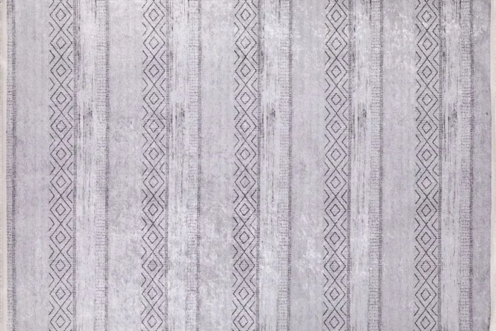 Geometric Stripe Washable Rug - Image 1