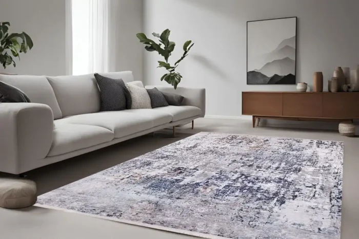 Abstract Misty Elegance Washable Rug - Image 2