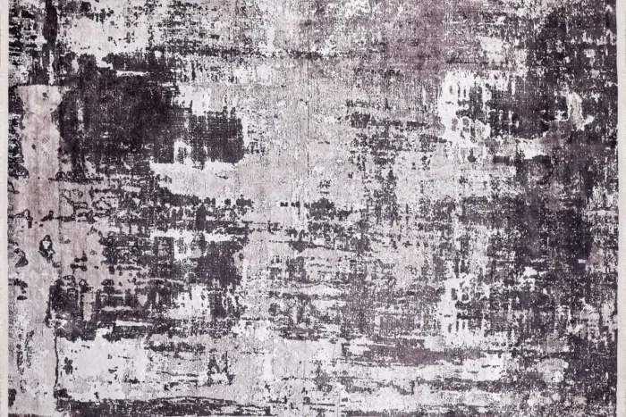 Monochrome Distressed Washable Rug - Image 1
