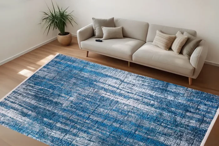 Oceanic Waves Textured Washable Rug - Image 3
