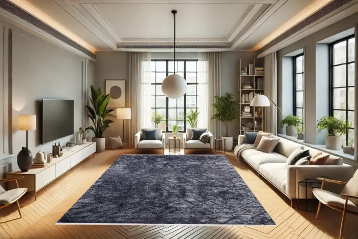Midnight Geometric Washable Rug - Image 4