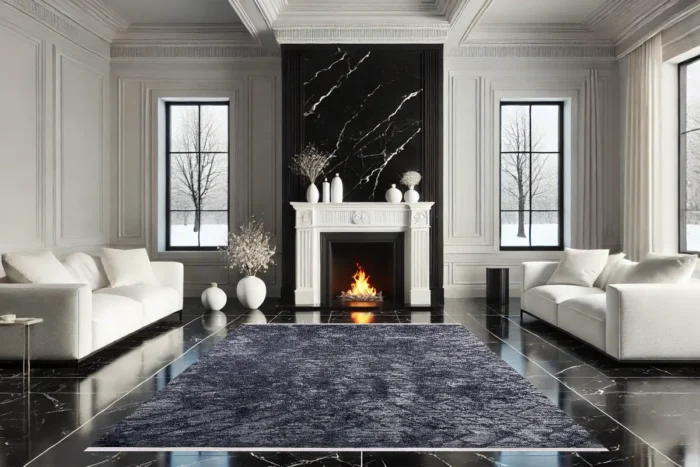 Midnight Geometric Washable Rug - Image 3