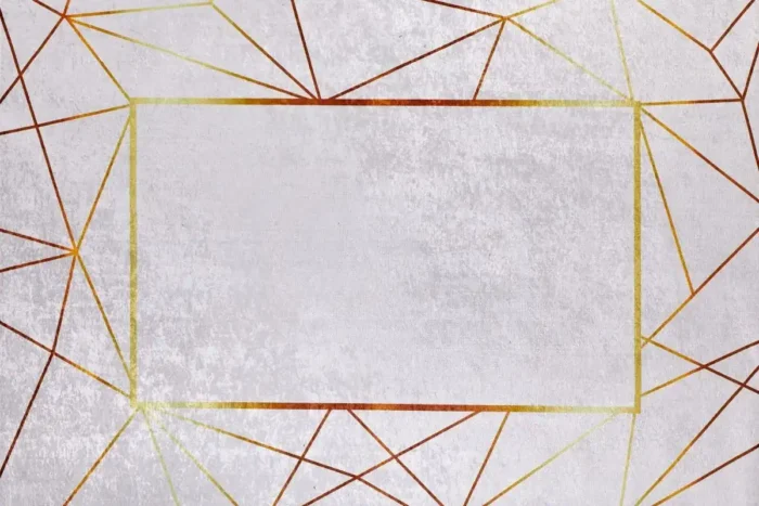 Golden Geometry Washable Rug - Image 1